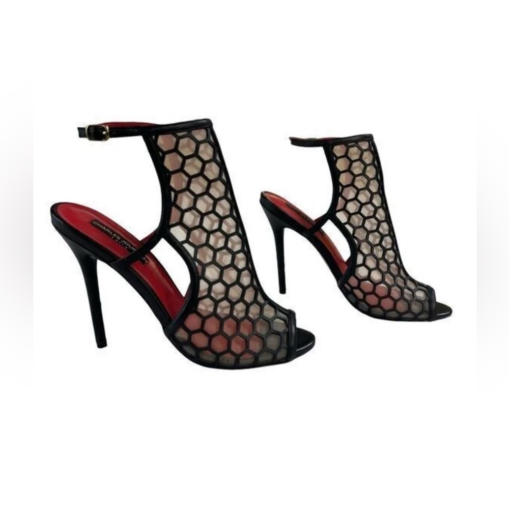 Charles Jourdan Honeycomb Mesh Stiletto Heels